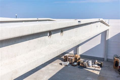 Roof Construction on Warehouse Building Site Stock Image - Image of ...