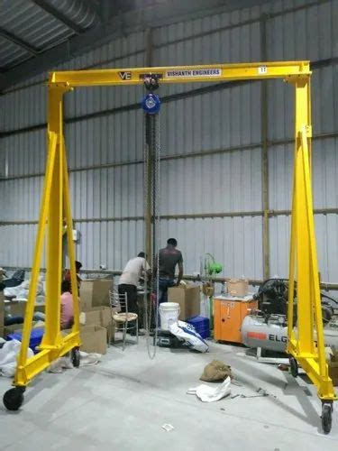 Single Girder Portable Manual Gantry Cranes Maximum Lifting Capacity