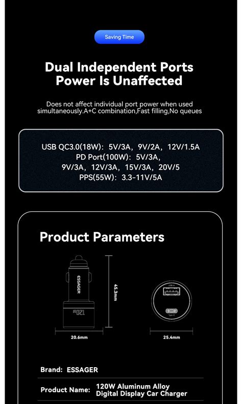 Essager Fsj Series W Cell Phone Quick Car Charger Outlet