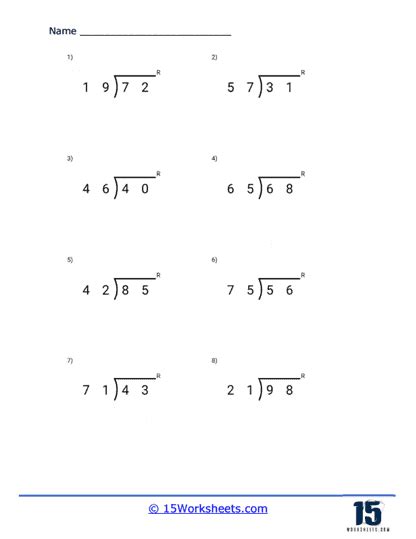 Long Division Worksheets - 15 Worksheets.com