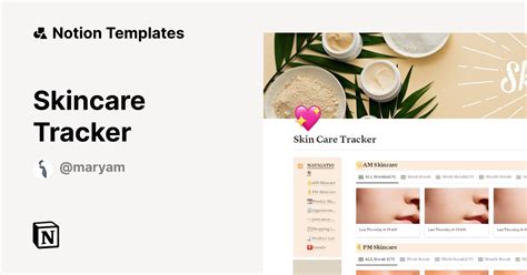 Skincare Tracker Template By Maryam Notion Marketplace