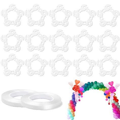 Buy 100 PCS Balloon Arch Ring Balloon Clips And 2 Rolls Ribbon Balloon