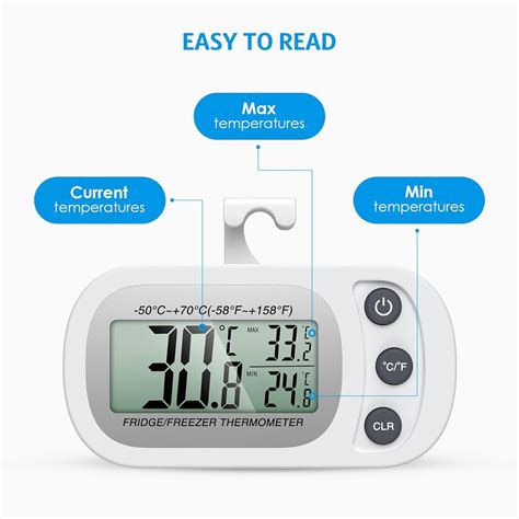 Termómetro de refrigerador mejorado termómetro digital para congelador