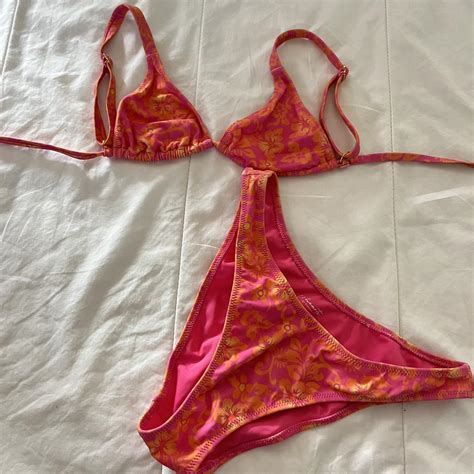 Gorgeous Hawaiian Sunset Pattern Bikini Set Super Depop