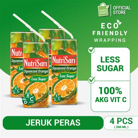 Green Packing 4 Pack Nutrisari Rtd Squeezed Orange 200 Ml Lazada