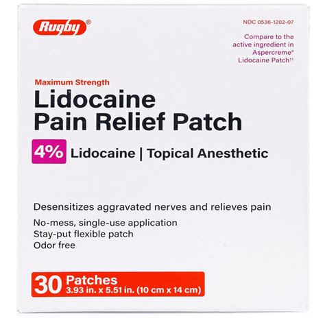 30 Count Lidocaine 4 Pain Relief Patches Topical Anesthetic Skin Ad