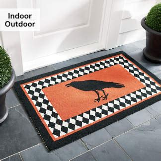 Harlequin Crow Hooked Door Mat Bike Hooks Halloween Entertaining