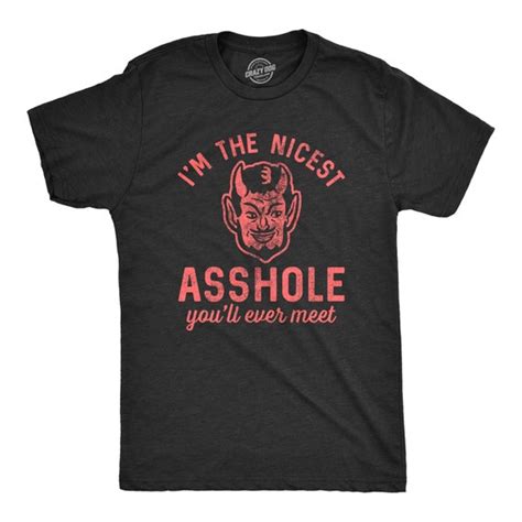 Devil Asshole Shirt Nice Guy Ts Rude Shirts Men Etsy