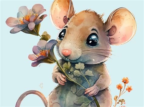 Cute Mice Clipart, Nursery Decor, Instant Download, PNG - Etsy