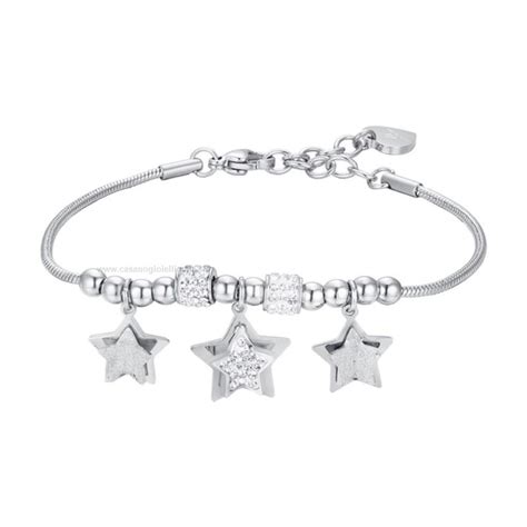 Bracciale Donna Luca Barra Bracelet Bk Acciaio Cristallo Acciaio