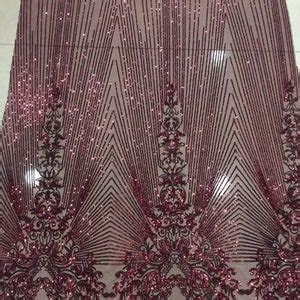 Gold Sequin Fabric Stretch Nude Mesh Embroidery Lace Fabric Etsy