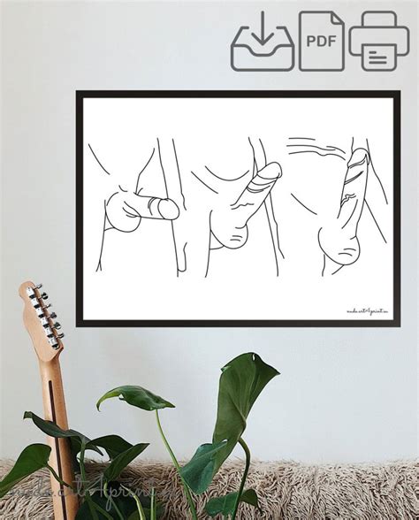 Phallic Art Print Nude Line Art Prints For Sexy Bedroom Interior