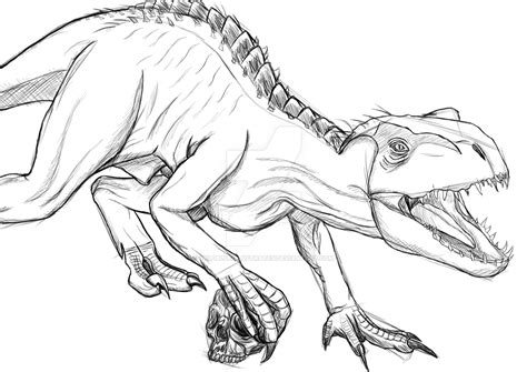 Indoraptor Sketch By Wildblueillustrates On Deviantart