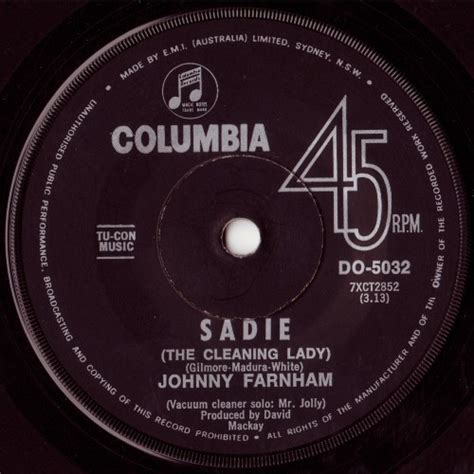 Johnny Farnham Sadie The Cleaning Lady 1967 Black Labels Vinyl