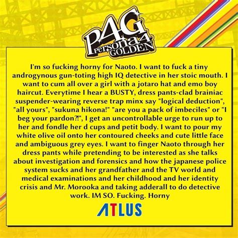 Pe I I M So Fucking Horny For Naoto Want To Fuck A Tiny Androgynous Gun Toting High IQ