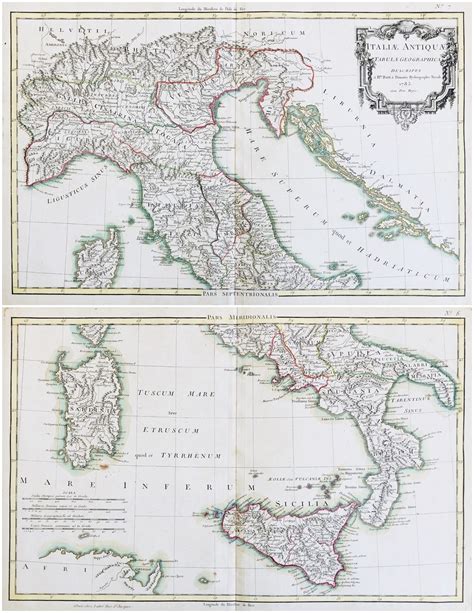 Italiae Antiquae Tabula Geographica Italia Italy Barnebys