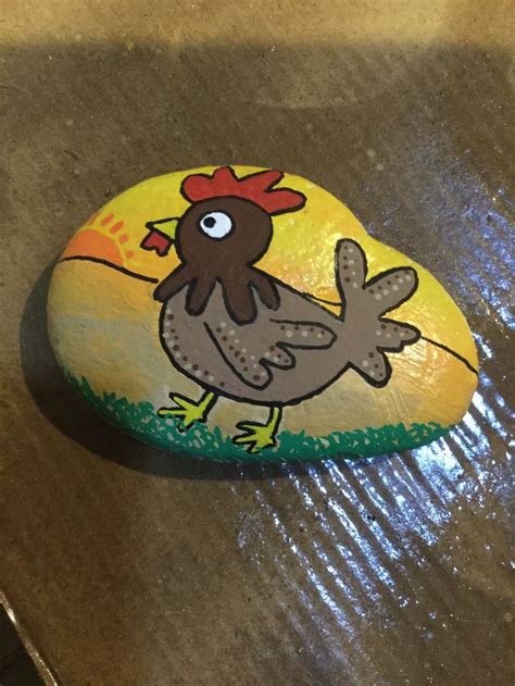 Chicken Rock Painting Patterns Painted Rocks Rock Painting Art