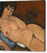Nude On A Blue Cushion 4 Painting By Amedeo Modigliani Fine Art America