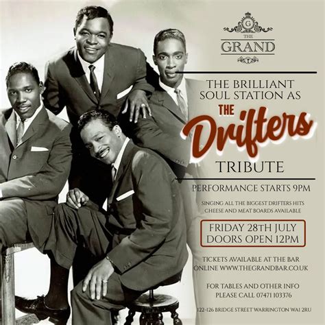 The Drifters Tribute Soul Station The Grand Warrington 28 July To