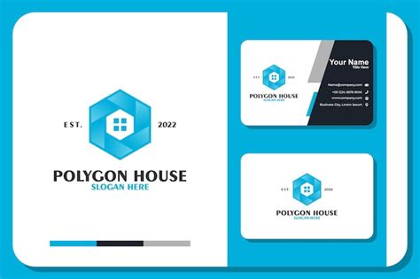 Premium Vector Polygon House Logo Design And Business Card Premium Vector