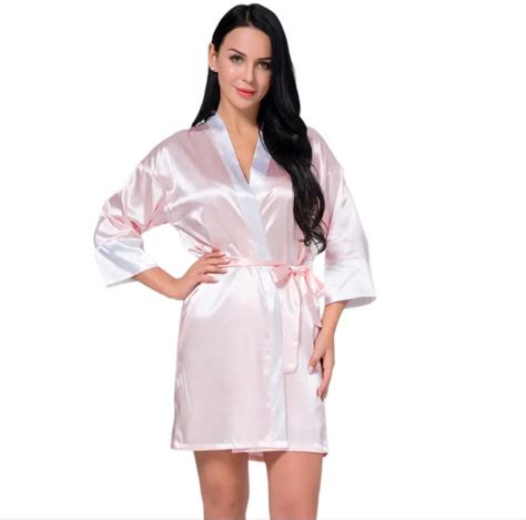 Sexy Large Size Kimono Robes Satin Night Robe Lace Bathrobe Perfect