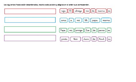 Ficha Ordenar Oraciones 2° Pdfcoffeecom