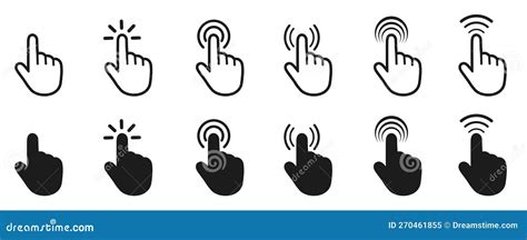 Set Of Flat Cursor Icons In Hand Form Vector Stock Vector