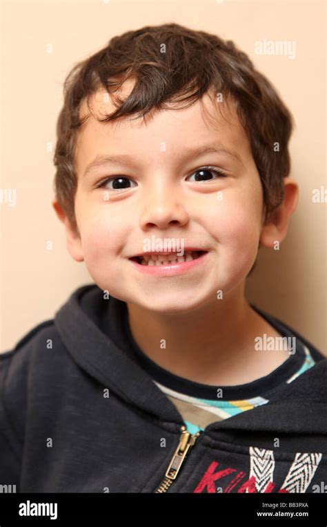 3 Year Old Boy Smiling Into The Camera Stock Photo Alamy