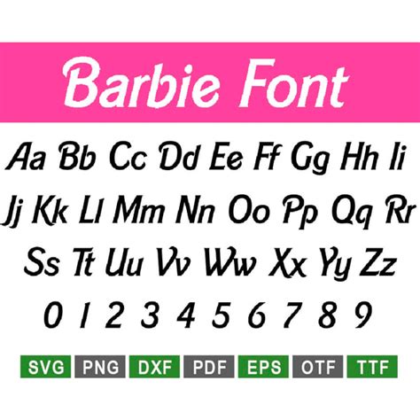 Barbie Font Svg, Barbie Logo Font Svg, Barbie Font Style Svg Inspire ...