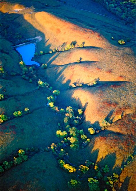 Photograph Entitled Autumn Aerial Landscape Kansas Flint Hills