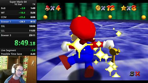 21 45 Super Mario 64 16 Star Speedrun Youtube