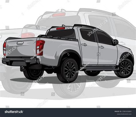 Illustration Car Pickup Truck Drawing Vector Stock Vector (Royalty Free ...