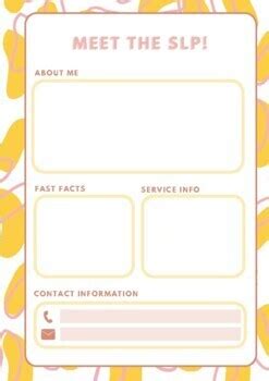 Meet the SLP! FREEBIE Editable PDF by The Resourceful Speechie | TPT