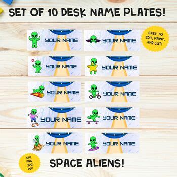 Editable Space Alien Name Plate Printables By Jamie Boutilier TPT