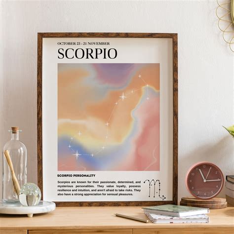 Scorpio Zodiac Poster Astrology Wall Art Aura Print Digital Download