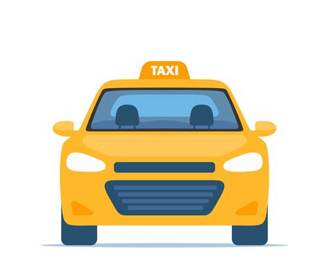 Yellow Taxi Car, front view. Vector illustration in flat style. 15413659 Vector Art at Vecteezy