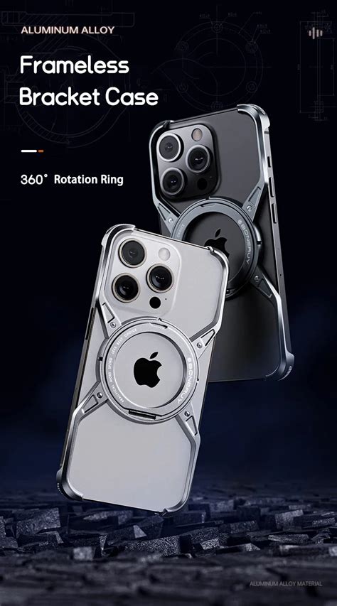 Магнитный чехол из алюминиевого сплава для iPhone 14, 13, 15 Pro Max, с ...