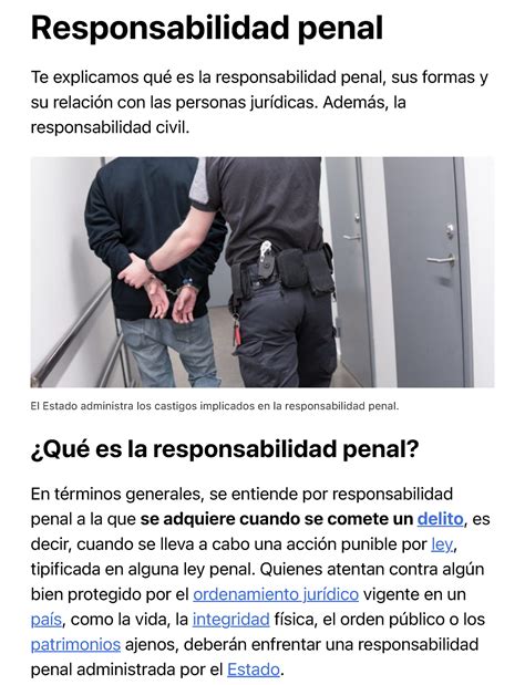 Responsabilidad Penal Concepto Formas Y Responsabilidad Civil