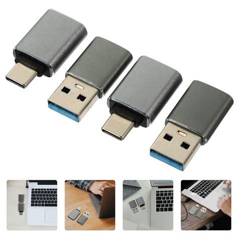 4 Pcs Aluminum Alloy Usb Adapter Computer Usb C Male To Female Ebay