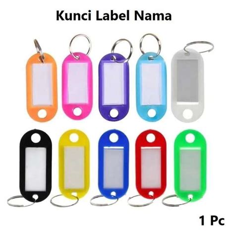 Jual Gantungan Kunci Label Nama Keychan Ring Name Tag Ganci Simple Di