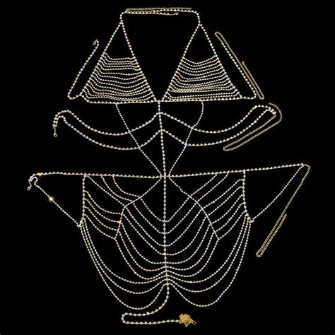 Leqoel Crystal Bodysuit Lingerie Body Chain For Women