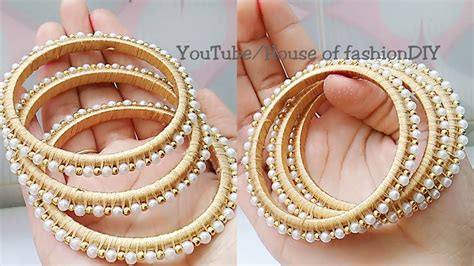 How To Make Pearl Banglesthread Banglesside Bangles Youtube