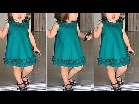 Diy Designer Cute Frill Baby Frock Full Tutorial Youtube