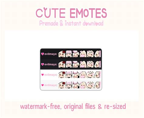 Cute Chibi Girl Emotes Blonde Hair Brown Eyes For Twitch Kick Discord Youtube Twitch Emotes Kick