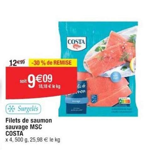 Promo Filets De Saumon Sauvage Msc Costa Chez Cora Icatalogue Fr