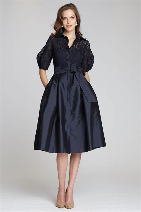 Lace Taffeta Shirt Dress Teri Jon Dresses Mother Of The Bride