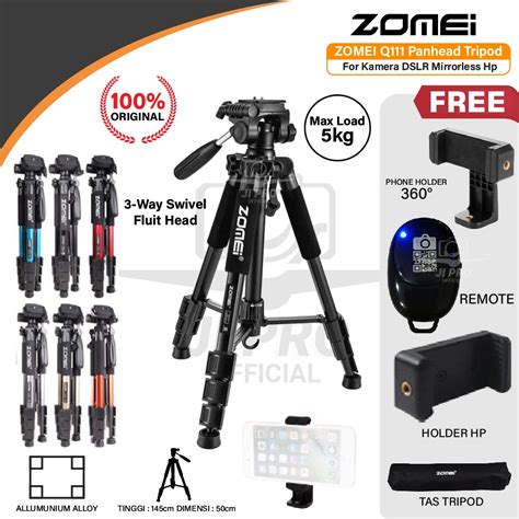 Jual ZOMEI Q111 Panhead Tripod Profesional For Kamera DSLR Mirrorless