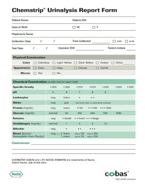 Urinalysis Report Form Fill And Sign Printable Template Online