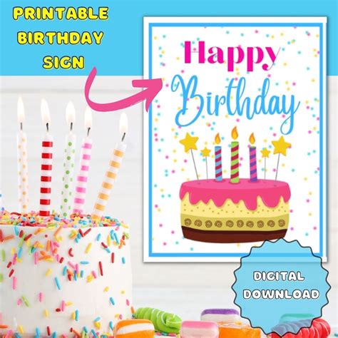 Printable Happy Birthday Sign, Happy Birthday, Happy Birthday Sign