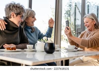 Three Mature Women Having Fun Taking Stock Photo Shutterstock